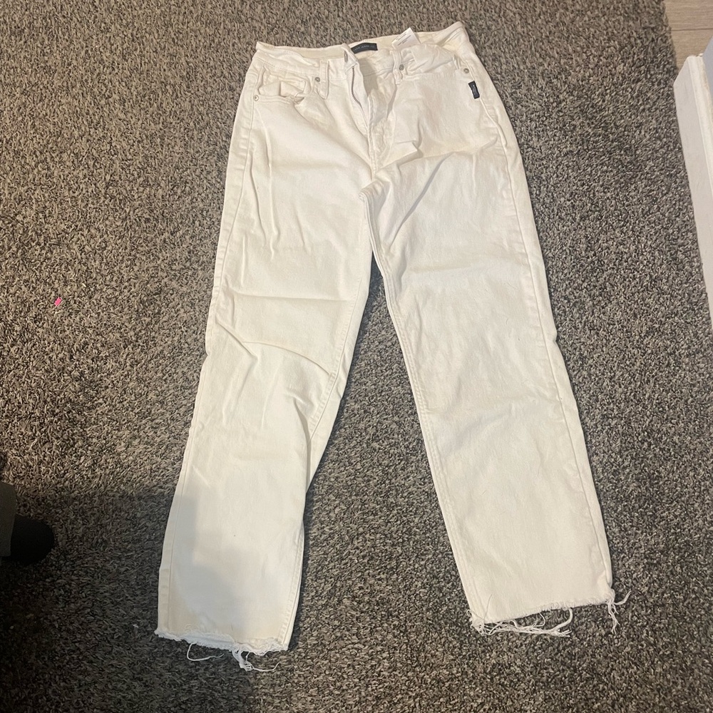 Silver cropped jean - raw hem - super cute!
